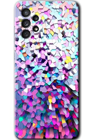 Galaxy A53 Kılıf HD Desen Baskılı Arka Kapak - Mosaic Fragments Colorfull 