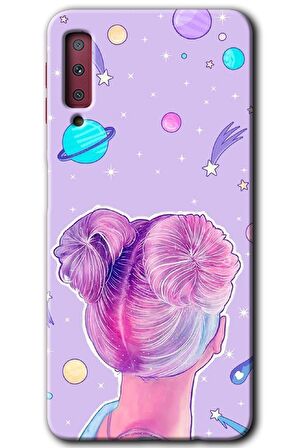 Galaxy A7 2018 Kılıf HD Desen Baskılı Arka Kapak - Uzaylı Kız 