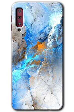 Galaxy A7 2018 Kılıf HD Desen Baskılı Arka Kapak - Mavi Buzul 