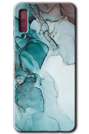 Galaxy A7 2018 Kılıf HD Desen Baskılı Arka Kapak - Buzul Mermer 
