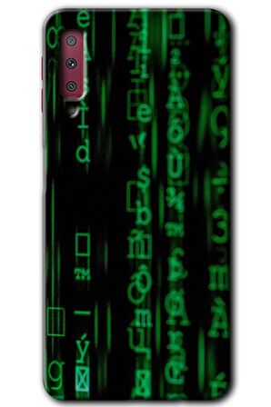 Galaxy A7 2018 Kılıf HD Desen Baskılı Arka Kapak - Matrix 