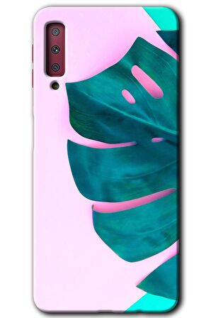Galaxy A7 2018 Kılıf HD Desen Baskılı Arka Kapak - 3D Yaprak 
