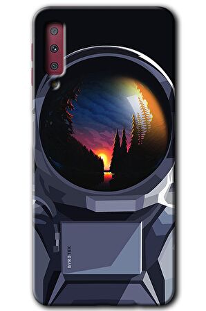 Galaxy A7 2018 Kılıf HD Desen Baskılı Arka Kapak - Astronot 