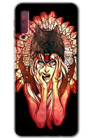 Galaxy A7 2018 Kılıf HD Desen Baskılı Arka Kapak - Kurt Kız 