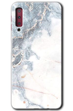 Galaxy A7 2018 Kılıf HD Desen Baskılı Arka Kapak - White Marble 