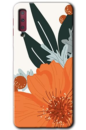 Galaxy A7 2018 Kılıf HD Desen Baskılı Arka Kapak - Portakal Çiçeği 
