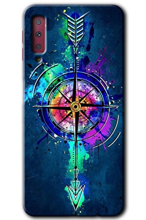 Galaxy A7 2018 Kılıf HD Desen Baskılı Arka Kapak - Gizemli Pusula 