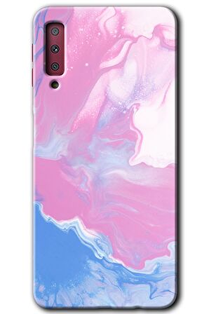 Galaxy A7 2018 Kılıf HD Desen Baskılı Arka Kapak - Liquid Lekeler Art 