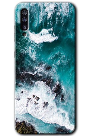 Galaxy A70 Kılıf HD Desen Baskılı Arka Kapak - Deniz Kıyısı 