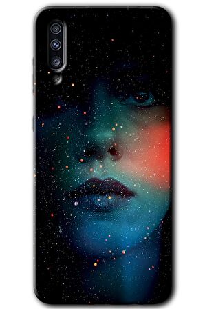 Galaxy A70 Kılıf HD Desen Baskılı Arka Kapak - Karanlık Kadın 
