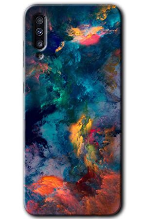 Galaxy A70 Kılıf HD Desen Baskılı Arka Kapak - Color Storm 