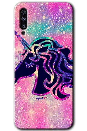 Galaxy A70 Kılıf HD Desen Baskılı Arka Kapak - Unicorn Kristal 