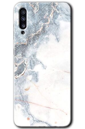 Galaxy A70 Kılıf HD Desen Baskılı Arka Kapak - White Marble 