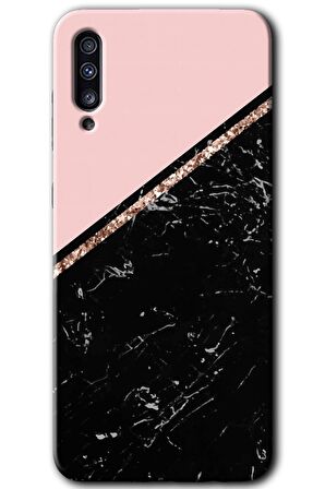Galaxy A70 Kılıf HD Desen Baskılı Arka Kapak - Yarım Mermer 