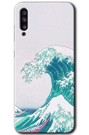 Galaxy A70 Kılıf HD Desen Baskılı Arka Kapak - Dalga 