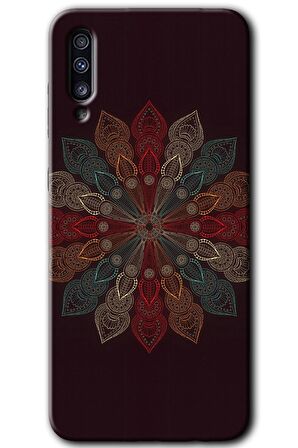 Galaxy A70 Kılıf HD Desen Baskılı Arka Kapak - Mandala Flower Wal 