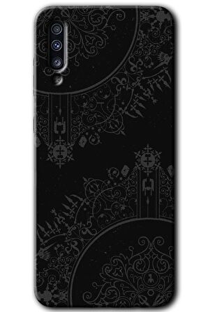 Galaxy A70s Kılıf HD Desen Baskılı Arka Kapak - Siyah Mandala 