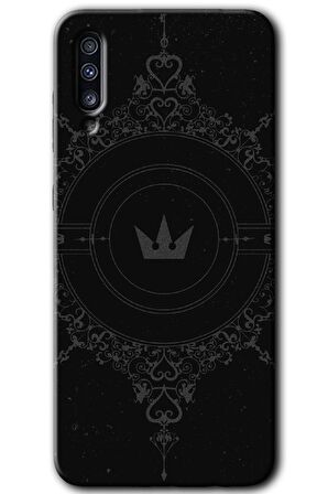 Galaxy A70s Kılıf HD Desen Baskılı Arka Kapak - Siyah Mandala 1 