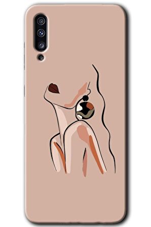 Galaxy A70s Kılıf HD Desen Baskılı Arka Kapak - Çizim Silüet 