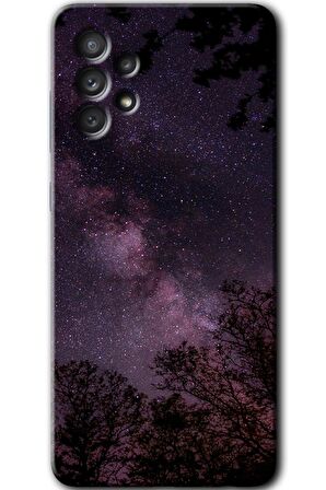 Galaxy A72 Kılıf HD Desen Baskılı Arka Kapak - Gece Galaksi 