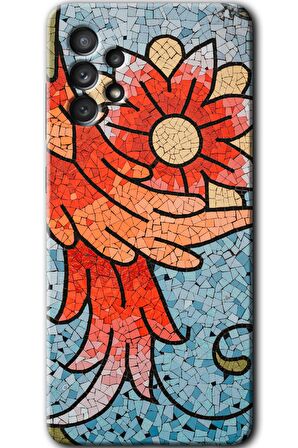 Galaxy A72 Kılıf HD Desen Baskılı Arka Kapak - Mozaik Çiçek 