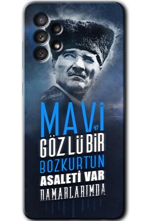 Galaxy A72 Kılıf HD Desen Baskılı Arka Kapak - Bozkurt Atatürk 