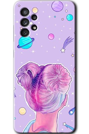 Galaxy A73 Kılıf HD Desen Baskılı Arka Kapak - Uzaylı Kız 