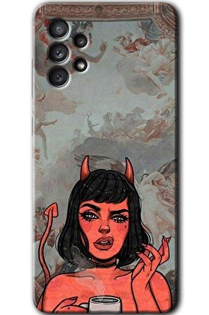 Galaxy A73 Kılıf HD Desen Baskılı Arka Kapak - Devil Girl 