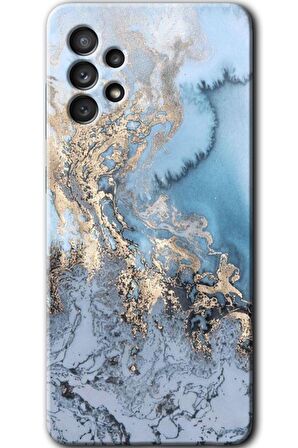 Galaxy A73 Kılıf HD Desen Baskılı Arka Kapak - Eski Mermer 
