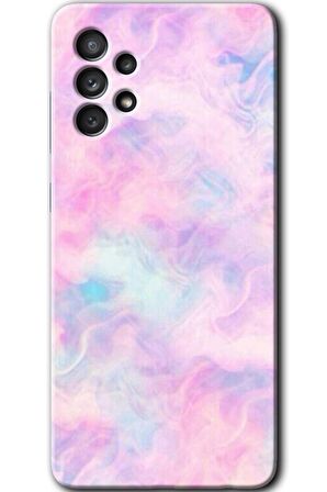 Galaxy A73 Kılıf HD Desen Baskılı Arka Kapak - Pembe-Duman 
