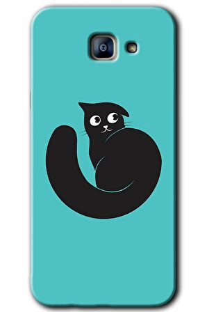 Galaxy A8 2016 Kılıf HD Desen Baskılı Arka Kapak - Cat Vector 
