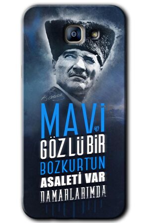 Galaxy A8 2016 Kılıf HD Desen Baskılı Arka Kapak - Bozkurt Atatürk 