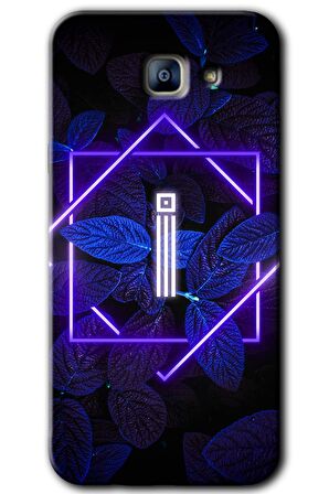 Galaxy A8 2016 Kılıf HD Desen Baskılı Arka Kapak - Dark Neon Yaprak İ Harfi 