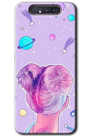 Galaxy A80 Kılıf HD Desen Baskılı Arka Kapak - Uzaylı Kız 