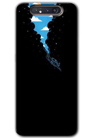 Galaxy A80 Kılıf HD Desen Baskılı Arka Kapak - Derinlere Yolculuk 