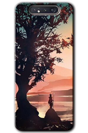 Galaxy A80 Kılıf HD Desen Baskılı Arka Kapak - Yalnız Savaşcı 