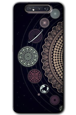 Galaxy A80 Kılıf HD Desen Baskılı Arka Kapak - Gezegen Döngüsü 
