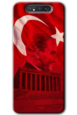 Galaxy A80 Kılıf HD Desen Baskılı Arka Kapak - Anıtkabir Atatürk 