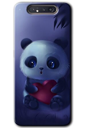 Galaxy A80 Kılıf HD Desen Baskılı Arka Kapak - Bebek Panda 