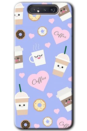 Galaxy A80 Kılıf HD Desen Baskılı Arka Kapak - Coffee Cake 