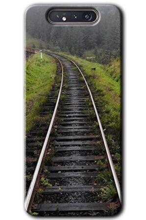 Galaxy A80 Kılıf HD Desen Baskılı Arka Kapak - Tren Yolu 