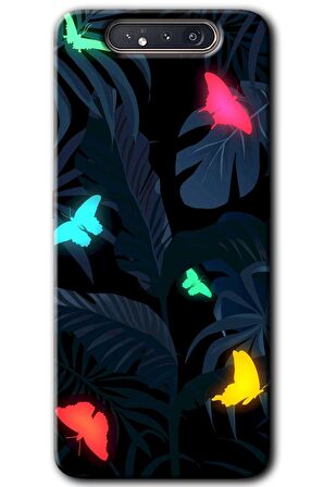 Galaxy A80 Kılıf HD Desen Baskılı Arka Kapak - Lighter Butterfly 