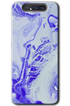 Galaxy A80 Kılıf HD Desen Baskılı Arka Kapak - Cranny Liquid Wall 