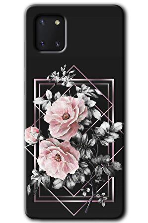 Galaxy A81 Kılıf HD Desen Baskılı Arka Kapak - Retro Çiçek 1 