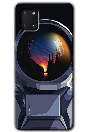 Galaxy A81 Kılıf HD Desen Baskılı Arka Kapak - Astronot 