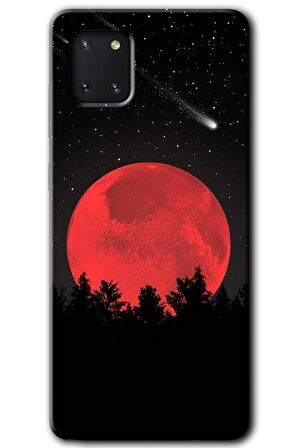 Galaxy A81 Kılıf HD Desen Baskılı Arka Kapak - Kanlı Ay 