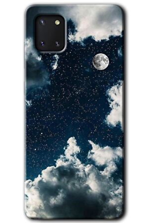 Galaxy A81 Kılıf HD Desen Baskılı Arka Kapak - Gece Gökyüzü 