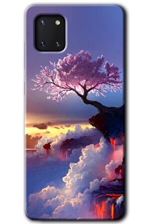 Galaxy A81 Kılıf HD Desen Baskılı Arka Kapak - Wash Red Wall 
