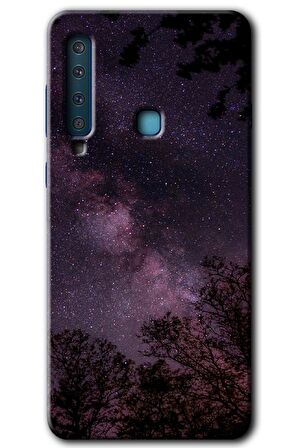 Galaxy A9 2018 Kılıf HD Desen Baskılı Arka Kapak - Gece Galaksi 