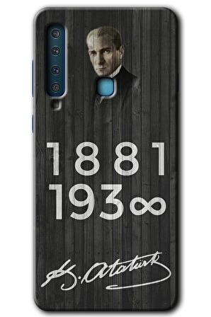 Galaxy A9 2018 Kılıf HD Desen Baskılı Arka Kapak - Atatürk Ahşap İmza 